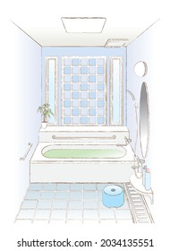 Vector illustration in the bathroom.