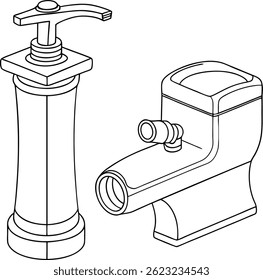 Ilustración vectorial de equipos de baño