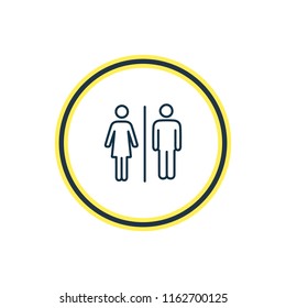 Vector illustration of bathroom icon line. Beautiful travel element also can be used as wc icon element.