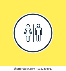 Vector illustration of bathroom icon line. Beautiful tourism element also can be used as wc icon element.