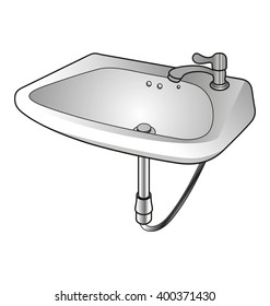Vector Illustration of  bathroom sink