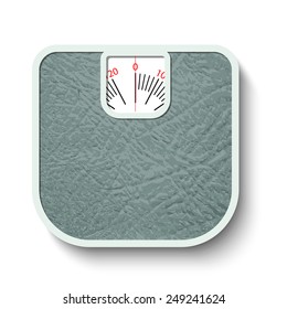 Vector illustration of bathroom weight scales isolated on white background