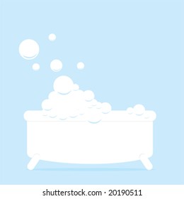 Vector illustration of a bathtub with bubbles