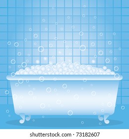 bathtub with bubbles clipart