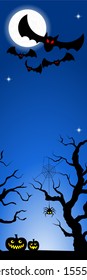 vector illustration of bats in a full moon night