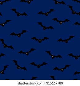 Vector illustration of bats night seamless pattern background.