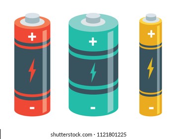 Vector Illustration Of Batteries