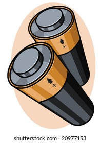 vector illustration of batteries