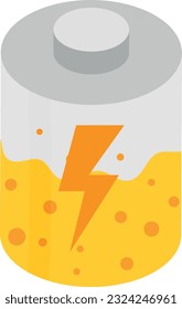 Ilustración vectorial de la carga de una batería. Energía eléctrica a partir de una batería.