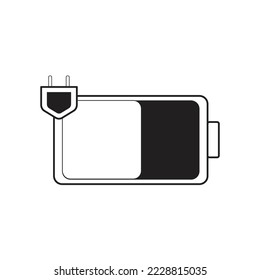 vector illustration of a battery charge logo