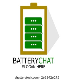 vector illustration of a battery chat icon