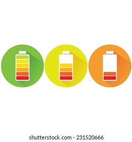 vector illustration of battery icon in colors isolated on white