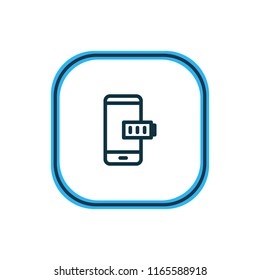 Vector illustration of battery icon line. Beautiful phone element also can be used as charger icon element.