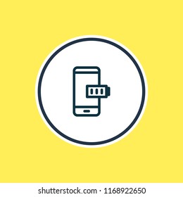 Vector illustration of battery icon line. Beautiful telephone element also can be used as charger icon element.