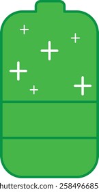 Vector illustration of battery indicator icon with green background