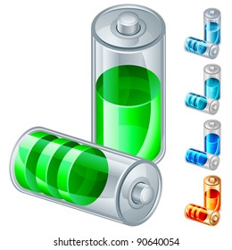 Vector illustration of battery isolated on white background
