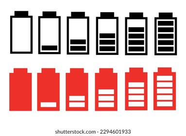 Vector illustration battery level icons