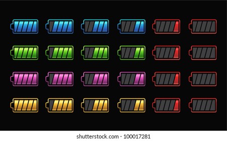 Vector illustration of battery level Indicator