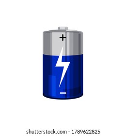 Vector illustration of a battery on a white isolated background.