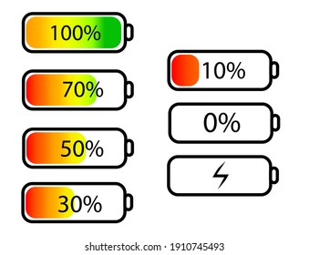 Vector illustration battery percentage icon