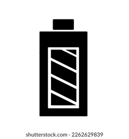 Ilustración vectorial, batería, icono de fuente de alimentación. Aislado sobre un fondo blanco.