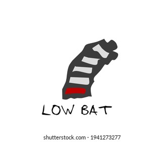 Vector illustration of a battery that is running low