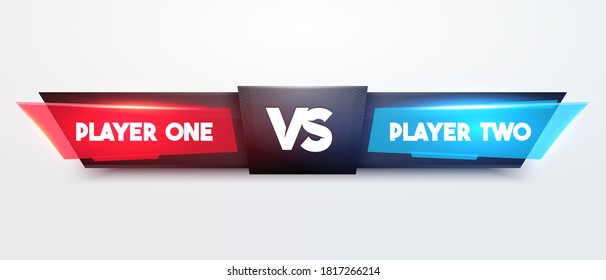 Vector Illustration Battle Scoreboard. Fight Game Interface for Player One And Two 