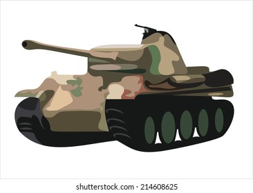 vector illustration  battle tank 