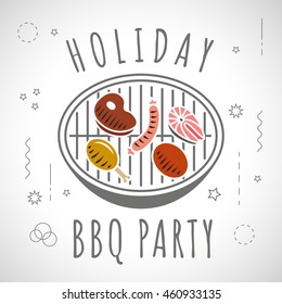 vector illustration of a BBQ feast