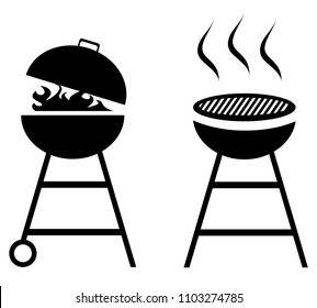 vector illustration of BBQ Grill icons isolated on white background