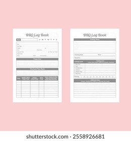 Vector illustration of BBQ log book interior