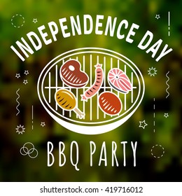 Vector illustration. BBQ party