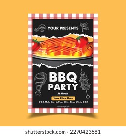 Vector Illustration of BBQ Party Flyer Poster