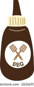 ilustração vetorial de um molho bbq em uma garrafa