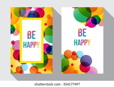 Vector Illustration of a Be Happy Greeting Card