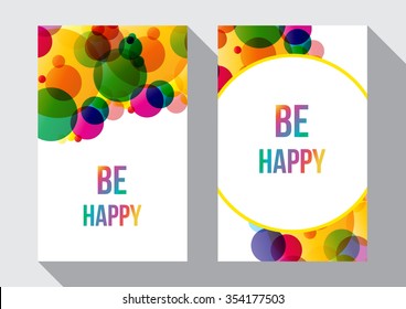 Vector Illustration of a Be Happy Greeting Card