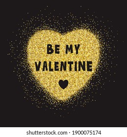 Vector illustration of be my valentine lettering for banner, poster, advertisement, greeting card, postcard, invitation design. Handwritten text for web template or print for St Valentines day 
