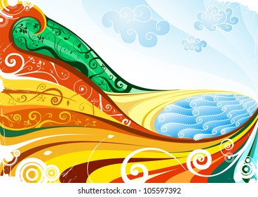 Vector illustration of beach