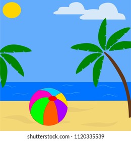 vector illustration of beach