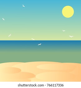 vector illustration of a beach