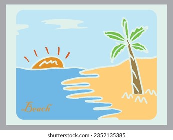 Vector illustration of a beach with an abstract design.