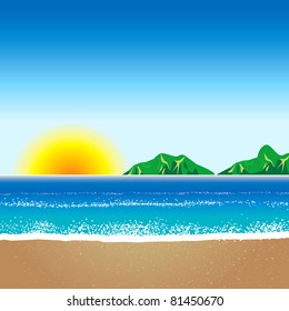 Vector illustration of Beach Background 2