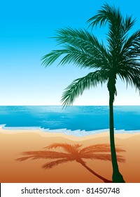 Vector Illustration of Beach Background 9.