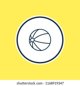 Vector illustration of beach ball icon line. Beautiful hotel element also can be used as inflatable icon element.