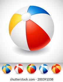 Vector illustration - Beach ball on white