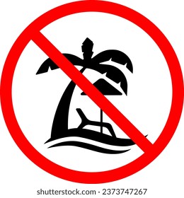 vector illustration of a beach ban on a transparent background