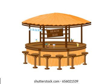 Vector illustration of the beach bar isolated on a white background.