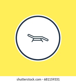 Vector Illustration Of Beach Bench Outline. Beautiful Season Element Also Can Be Used As Longue Element.