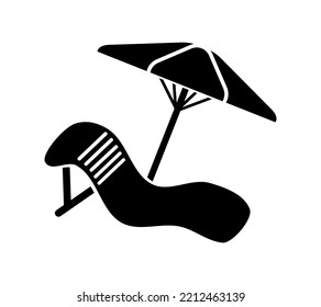 vector illustration of beach chair icon on white background