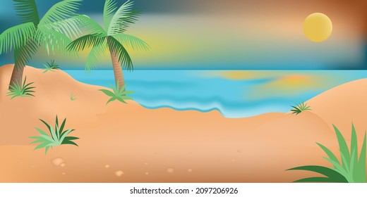 vector illustration beach desing beautifully 